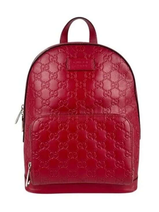 Auth GUCCI Guccisima Backpack Red Leather/Silvertone - z6640 main image 5